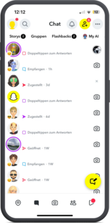 Snapchat-Bildschirm